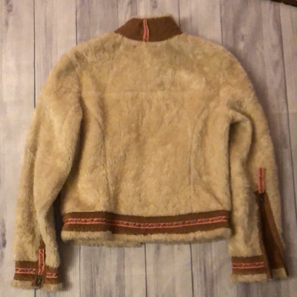 Free People Faux Shearling & Suede Boho Bomber - Picture 6 of 8